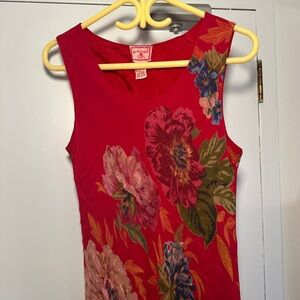 April Cornell red floral maxi dress